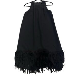Banana Republic Women Black Party Fringe  dress sleeveless Size 2 preowned